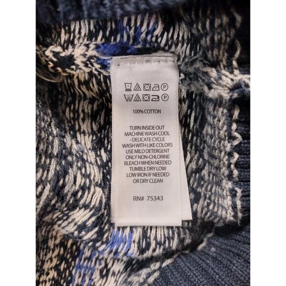 Aspen Sweater Mens XL Blue Fair Isle Pullover Nordic Winter Ski Snow Deer - Picture 9 of 9